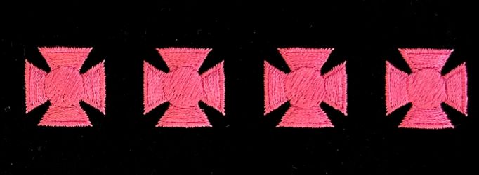 Maltese Cross 3/4" x 3/4" Hash Marks - PINK on BLACK